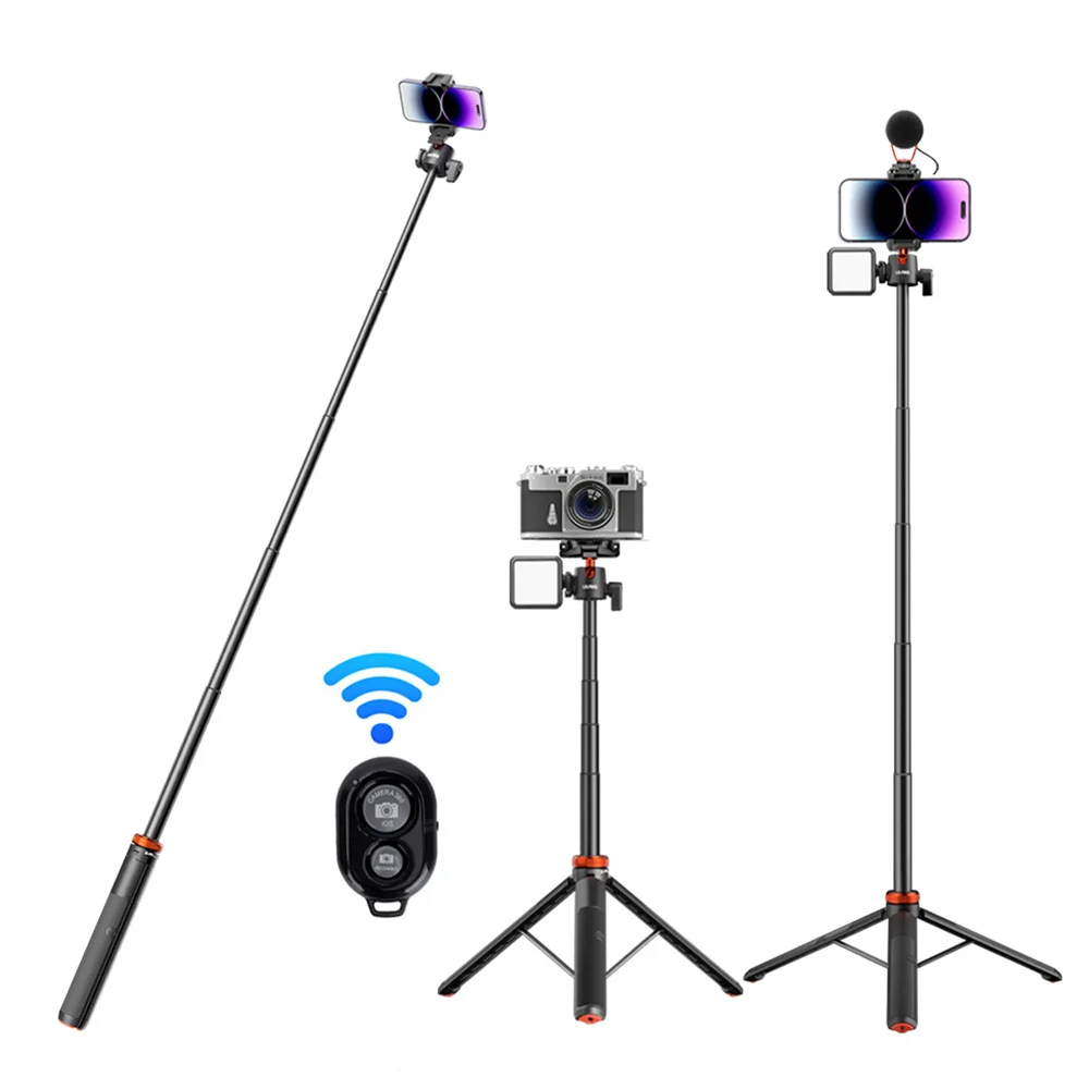 

New Extend Selfie Stick Tripod 52.5inch Camera Phone Tripod with Hidden Phone Holder for iPhone Samsung Canon Nikon Sony Cameras
