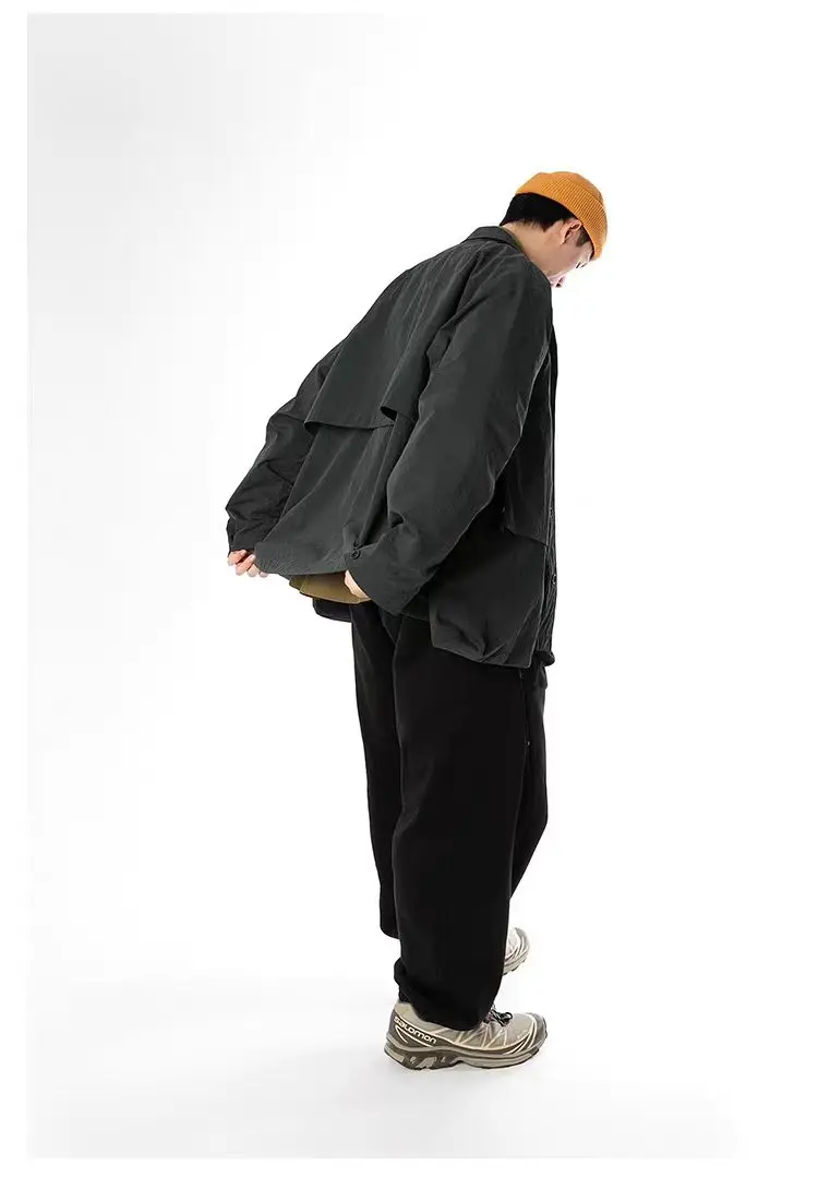 TMCAZ deformation layer multipocket jacket loose silhouette large front pockets light vintage effect gorpcore urban outdoor