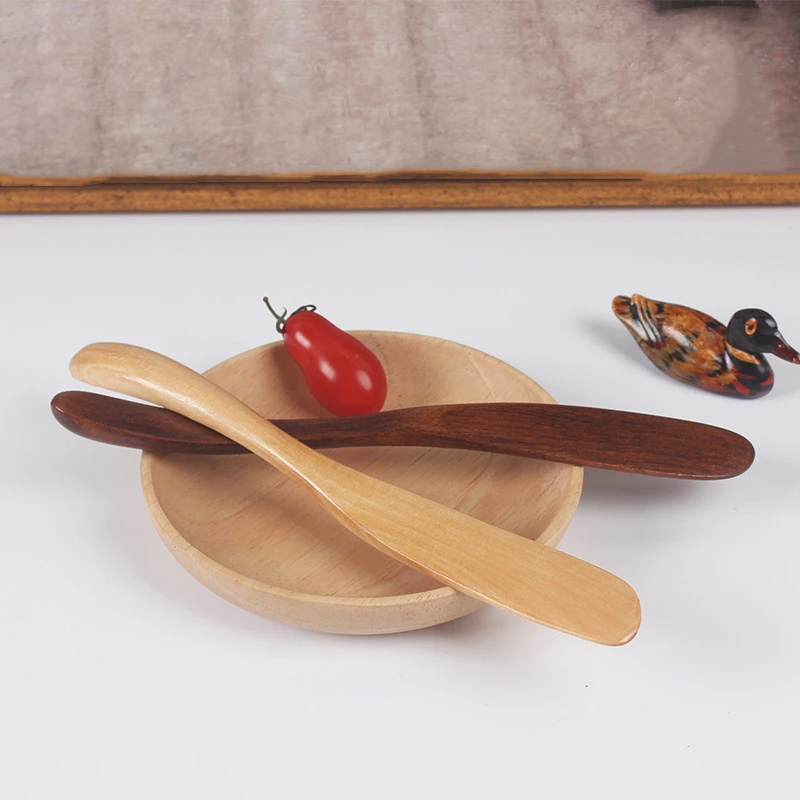 Butter Knife Japanese-style Solid Wood Jam Knife Butter Knife Natural Bread Cake Smooth Wooden Tableware Kitchen accessories