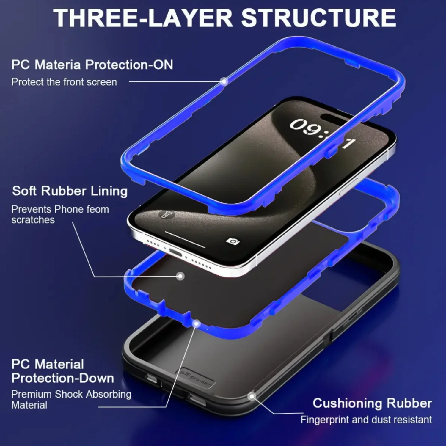 Enhanced Military Grade 3-in-1 Armor Case with MagSafe Compatibility - Shockproof TPU+PC Design