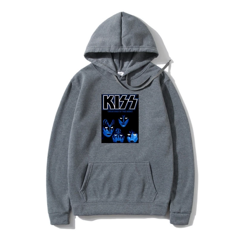 

Hoodies Kiss Autumn Metal Hard Rock Hip-hop Men's Warm Band Outerwear Black Autumn Cotton Outerwear Hoodys Hoody