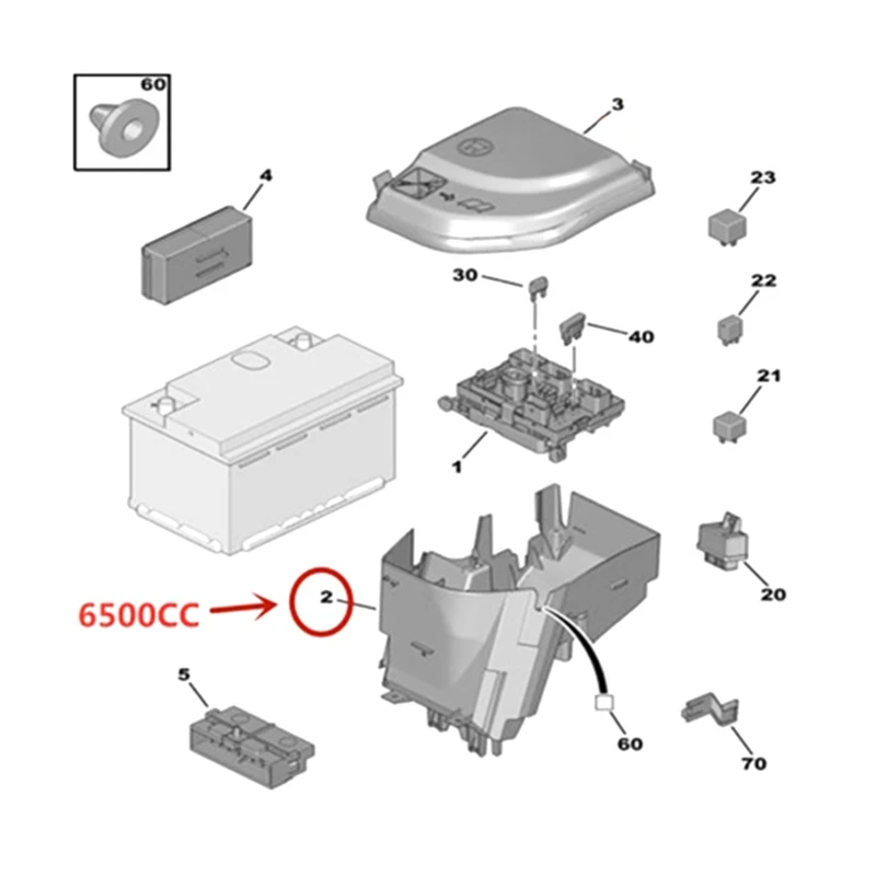 6500CC For Peugeot 307CC SW 308CC SW 408 3008 RCZ Citroen C4 Picasso DS5 Fuse BSM Servo Box Lower Cover Replacement Spare Parts