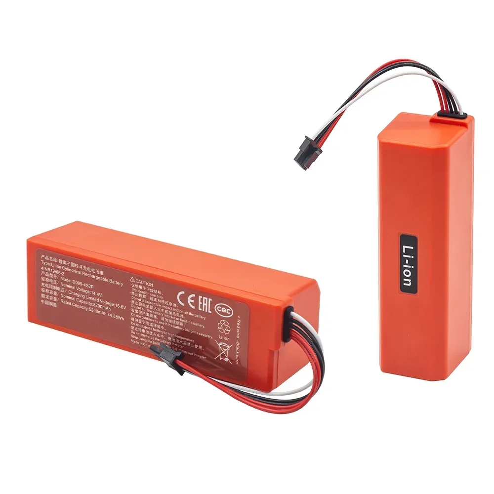 14.4V 5200mAh 18650 lithium battery Suitable for Xiaomi Robot Pro vacuum mop 2 MJSTS1 C101 MJSTP new D099-4S2P 6