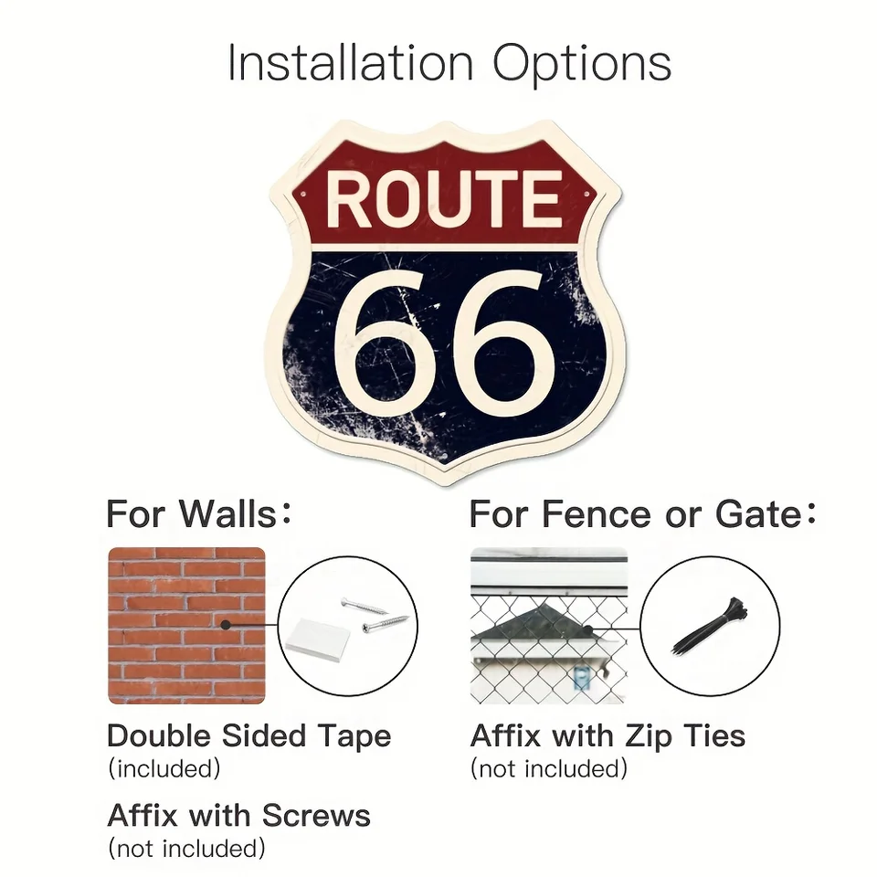 Plaque métal - Route 66 - Mi Emmaüs | Emmaüs Grand Sud