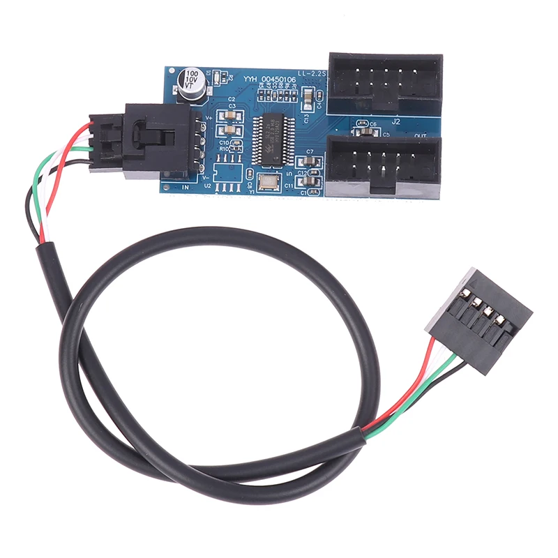 

30cm USB 9 Pin Interface Header Motherboard Extension Splitter 1 To 2 Cable Desktop USB 2.0 HUB Connector Adapter Port