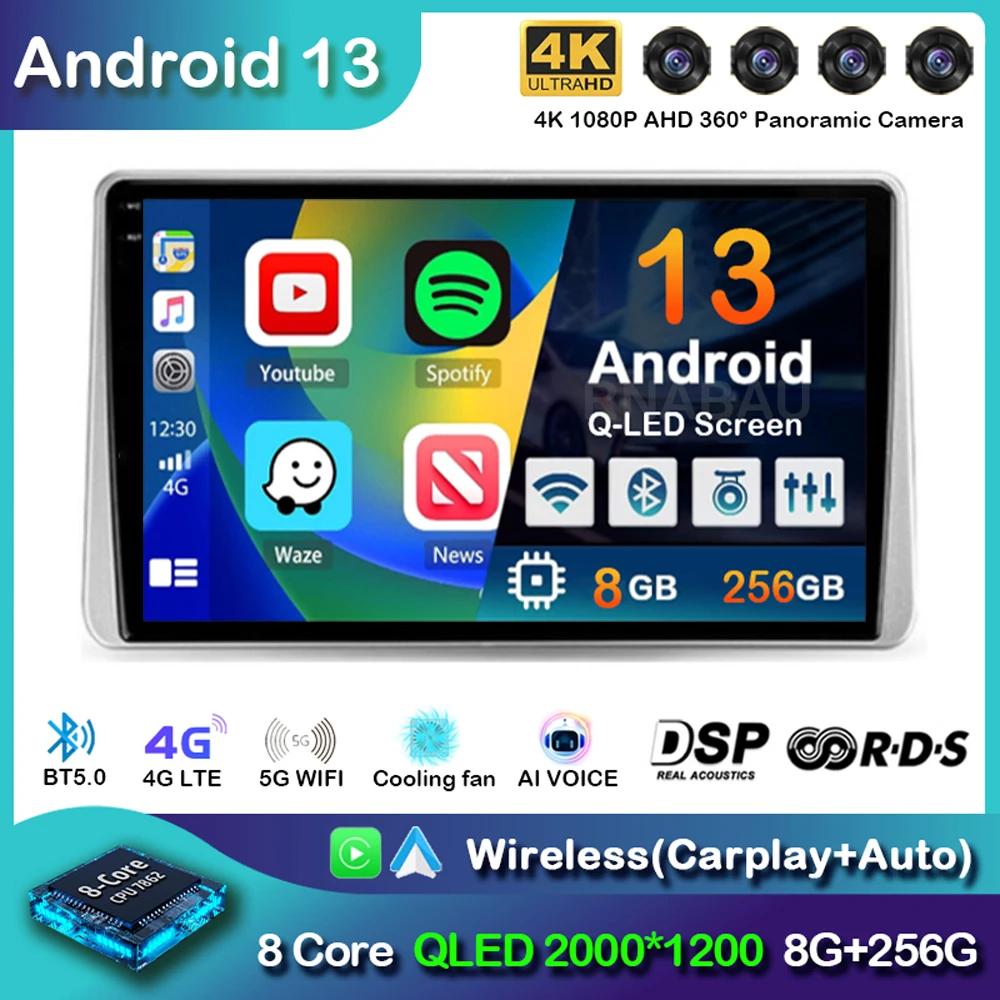 

Автомагнитола на Android 13 Carplay для Nissan Sentra 5 B15 1999-2006 с GPS-навигацией, мультимедийный видеоплеер, головное устройство 2Din, стерео DSP