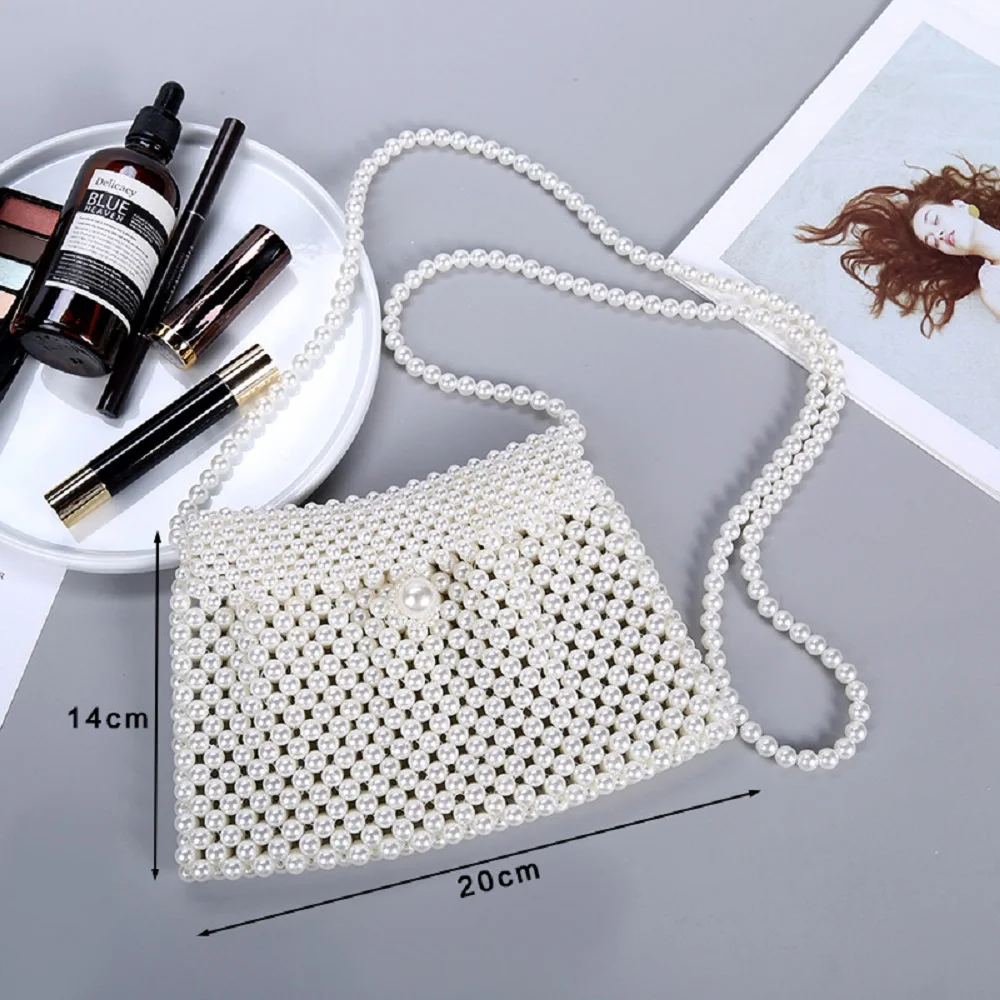 Fashion Hand Made Imitation Pearl Beaded Bags Women Handbag