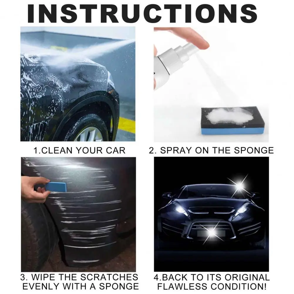 Long-lasting Scratch Cream Eco-friendly Car Scratch Repair Spray with Fast Acting Coating Easy-to-use Remover for Quick