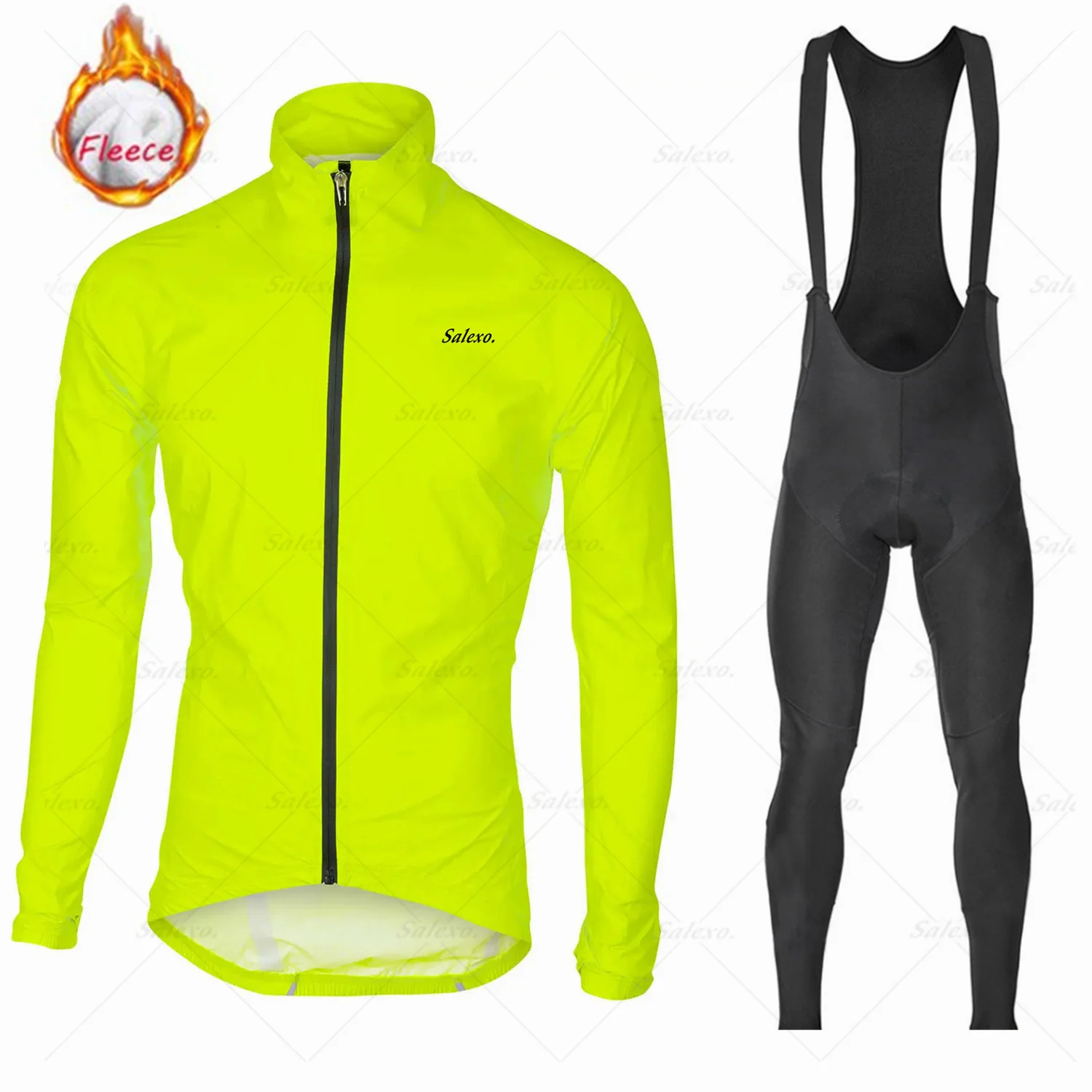 Mountain Road Bike Winter Thermal Fleece Cycling Clothes Men Long Sleeve Jersey Suit Outdoor Riding Bike Clothing Bib Pants Set