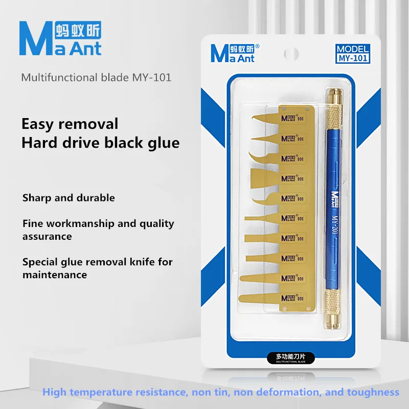 

MaAnt MY-101 Ultra Thin Hand Polished Blades for Mobile Phone Motherboard BGA Chip CPU NAND Glue Removal Pry Knife