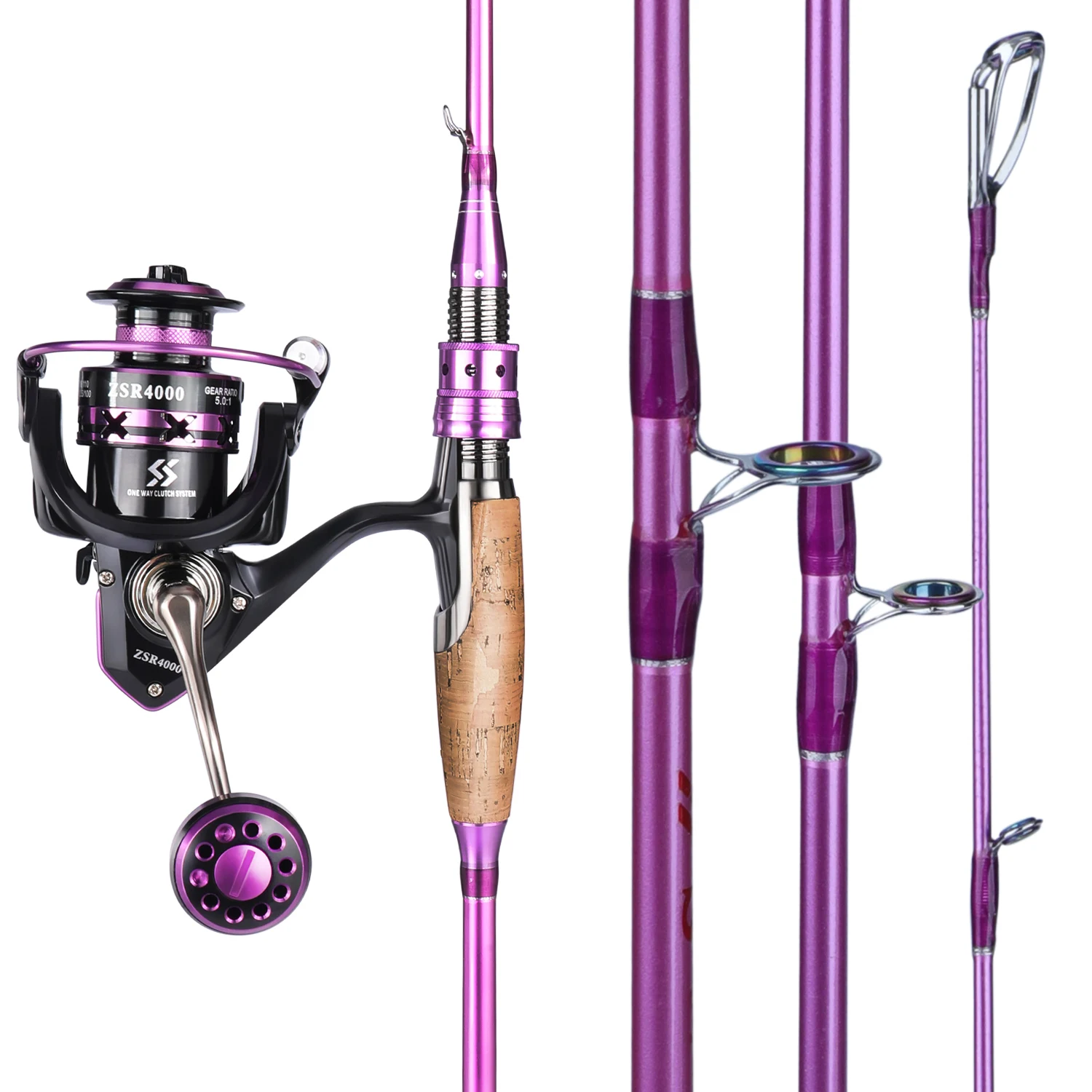 HUATTON Macaron Pink Travel Spinning 1.8M 2.1M 2.4M M Sea Casting Fishing  Rod Telescopic