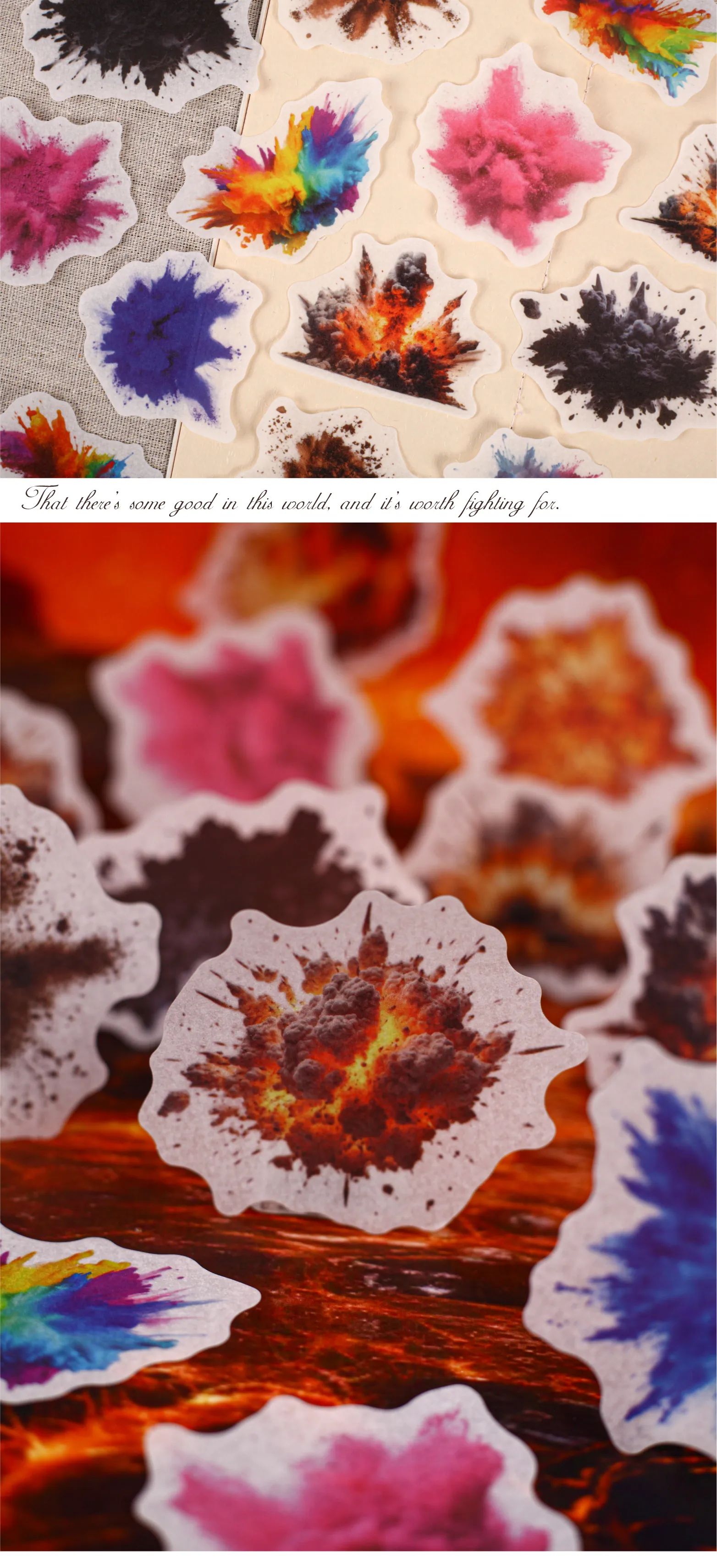 16 Stück/Packung Vintage Colorful Moments Aufkleber, ästhetische Kreativität, Dekor, Junk Journal, Scrapbooking, Materialzubehör – Detail 3