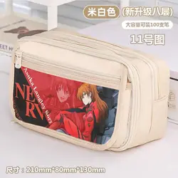 Evangelion Anime Pencil Case - Cute Cartoon Design with Large Capacity for School and Office Use (12)