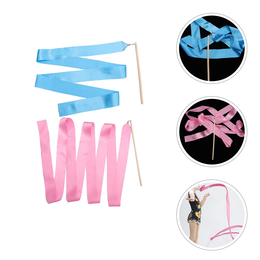 2 Pcs Dance Ribbon For Children Gymnastics Props Performing Ribbon Gymnastics Streamers Rhythmic