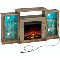 Fireplace TV Stand with Led Lights and Power Outlets, TV Console for TVs up to 65", Entertainment Center 1