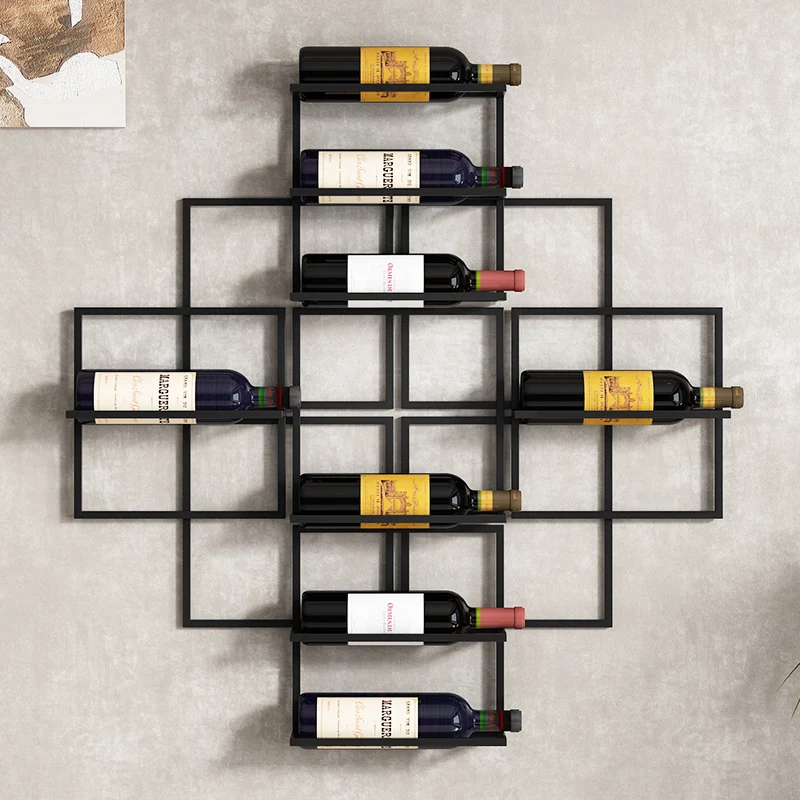 Industrial Showcase Wall Wine Rack Alcohol Drink Shelf Decor Commercial Shelves Red Wine Display Cabinets Bar Furniture