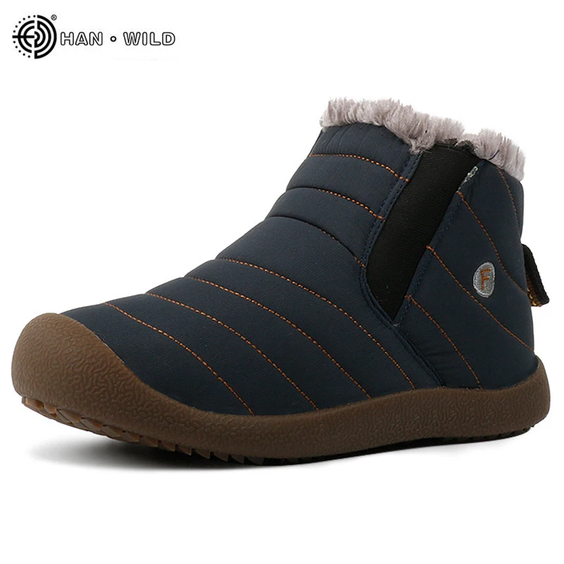 Fashion Men Winter Shoes Lovers Solid Color Snow Boots Mens Plush Antiskid Bottom Keep Warm Waterproof High Boots Men's Shoes winter women s snow boots ladies high top flat boots high end low top fashion casual shoes thick plush warm cotton shoes sequins