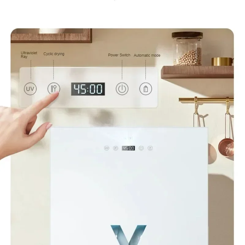 220V Sterilization Machine UV Disinfecting Cabinet Desktop Stainless Steel Sterilizing Machine Kitchen Appliance Desinfektion