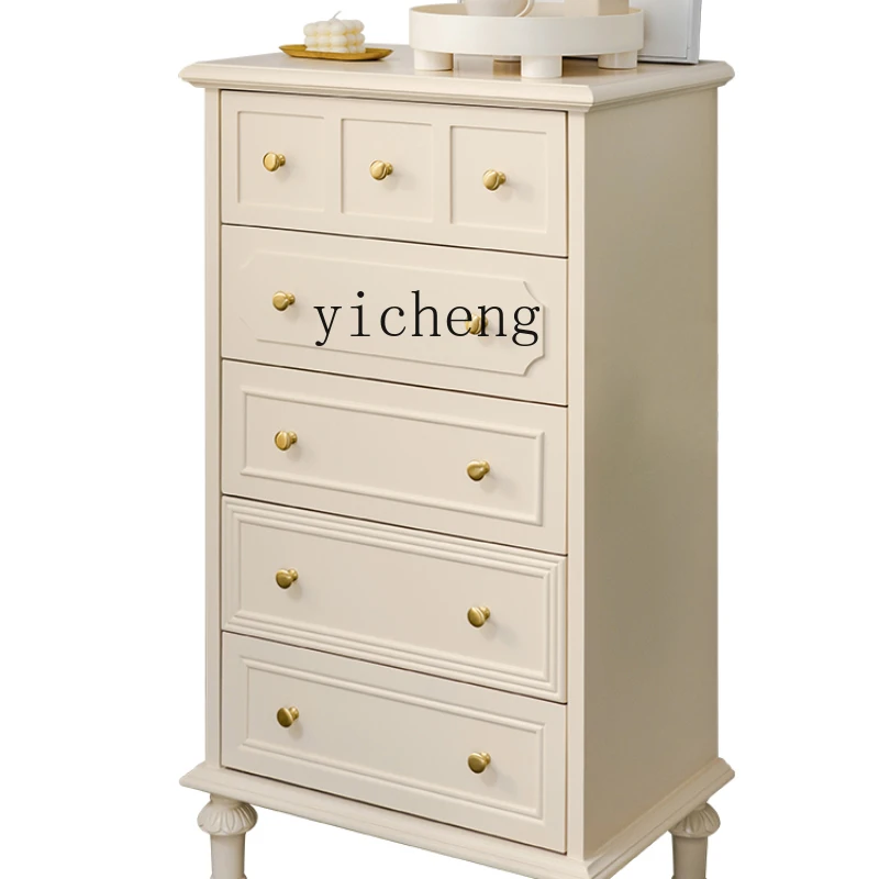 

Zk Wall Entrance Cabinet Minimalist Cream Color Five Bucket Bedroom Chest of Drawer Store Curio Cabinet