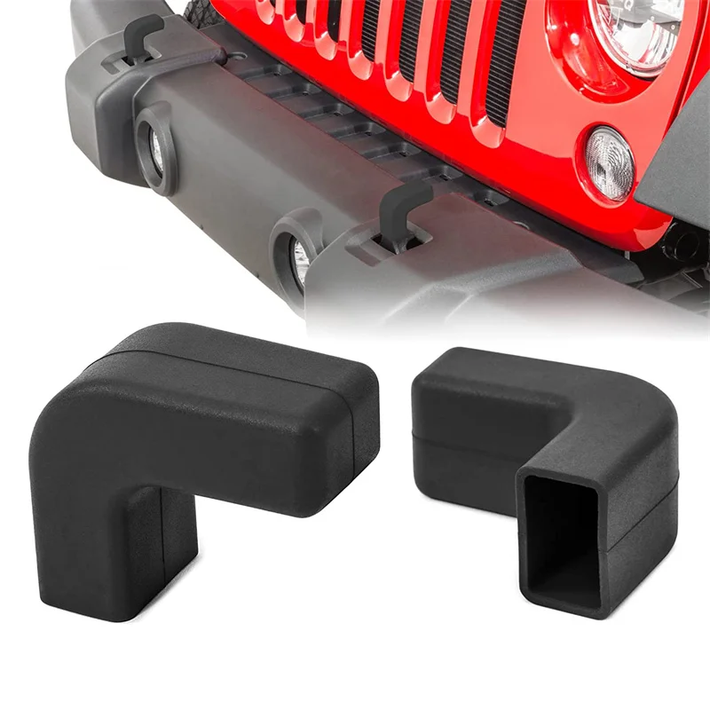 2Pack For Jeep Wrangler JK JL Gladiator JT 2007-2023+ Front Bumper Tow Hook Covers Towball Hook Protector Car Accessories