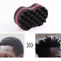 Brosse à cheveux ovale Double face torsadée magique, brosse en éponge pour bobine Afro naturelle ondulée, brosses en éponge pour tresses de cheveux 4