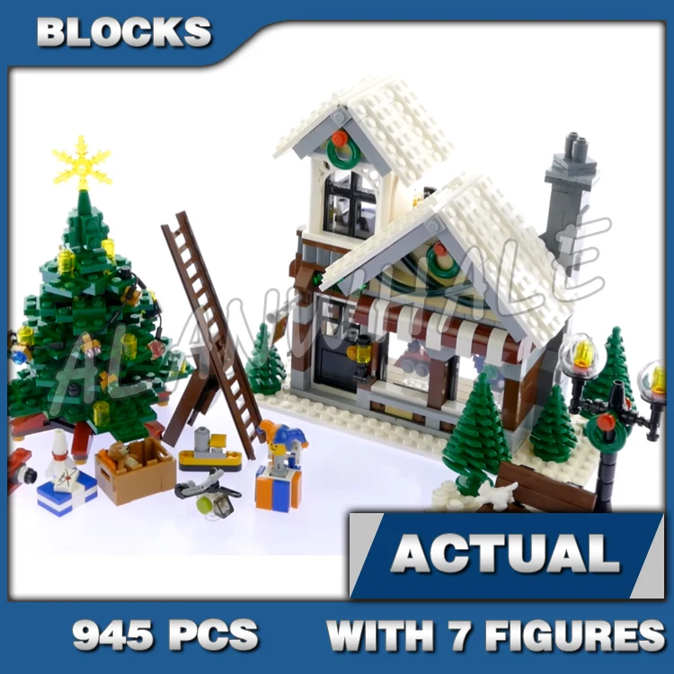

945pcs Creative Expert Winter Village Toy Shop Christmas Tree Wooden Bench 36002 Building Blocks Sets Compatible With Model