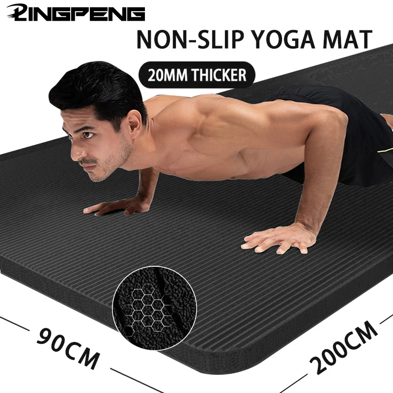 2 Meter Longer Thicken Non-Slip Men's Fitness Mat High Density Exercise  Yoga Mats For Gym Home Fitness Exercise Gymnastics