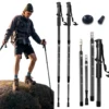 Aluminium Alloy Teleskopic Stick Hiking Poles Trekking Walking Stick Ultralight  Adjustable No Slip Absorber Walking Cane 2