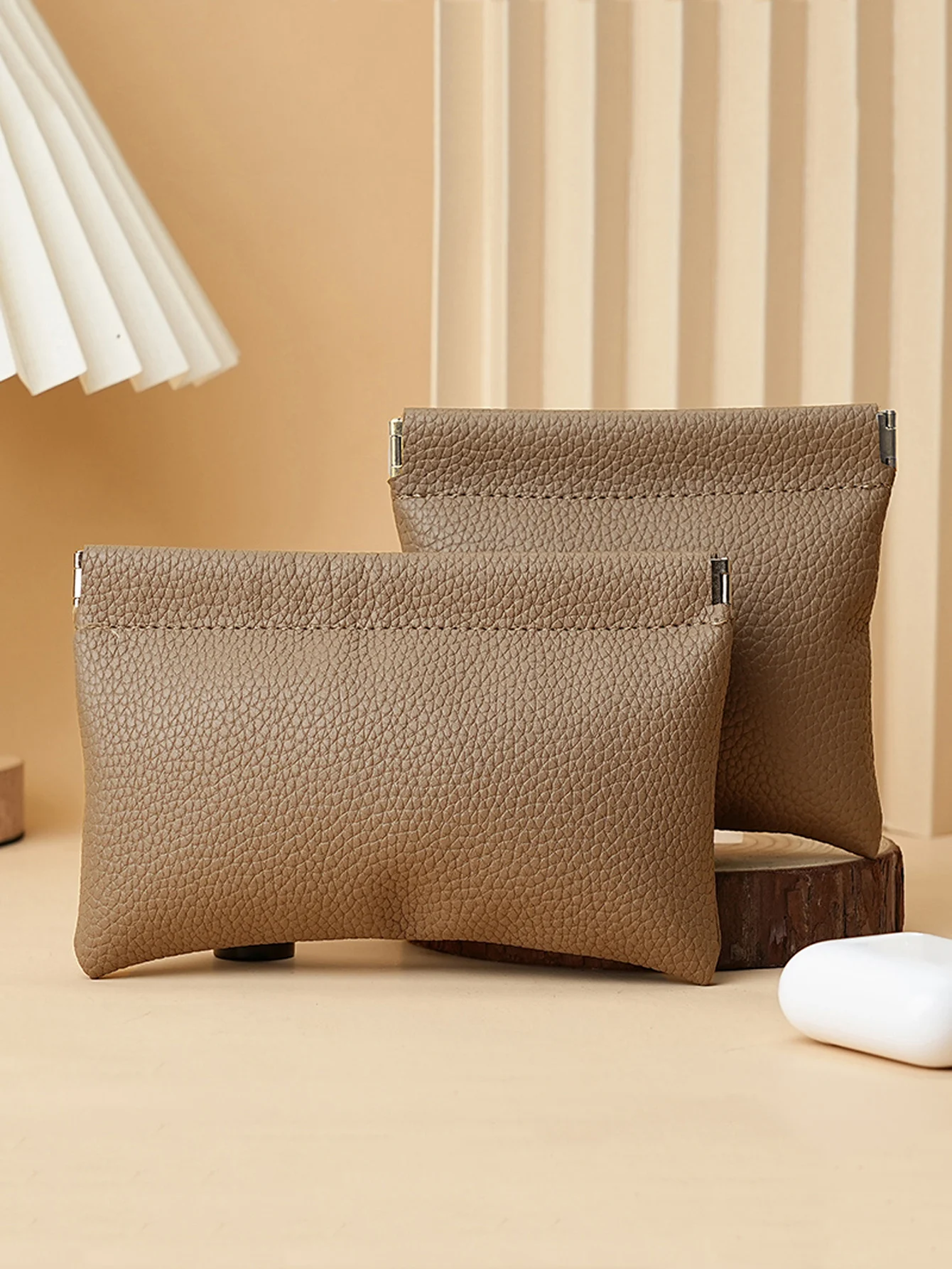 Stylish solid color self-closing card holder women's long wallet high-quality PU short coin purse multi-functional storage bag