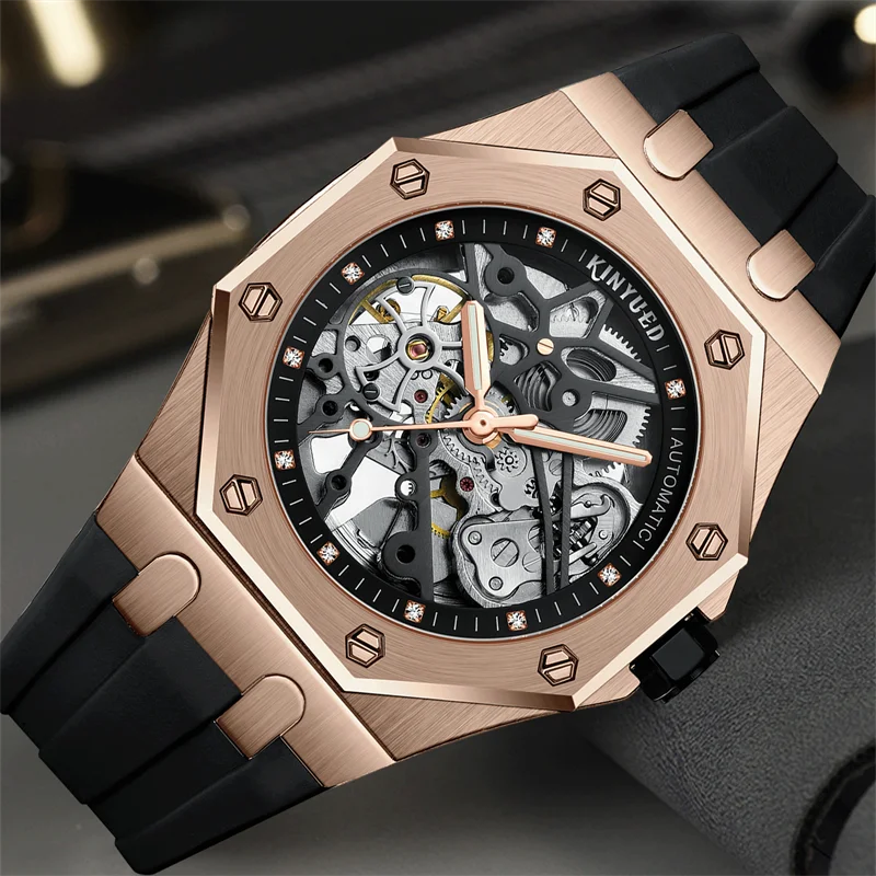 Kinyued Reloj de pulsera cl sico para hombre cron grafo mec nico autom kinyued-reloj-de-pulsera-cl-sico-para-hombre-cron-grafo-mec-nico-autom