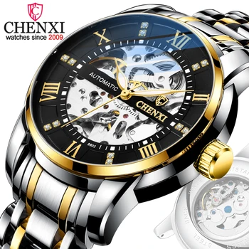 CHENXI Watches Luxury Men’s Automatic Self Wind Mechanical Wristwatches Waterproof Male Fashion Luxury Stainless Steel Clock
