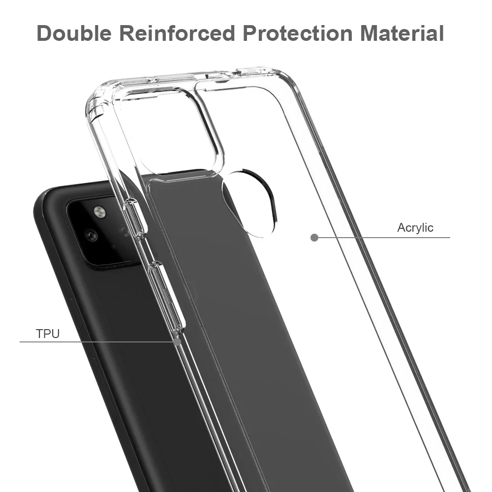 Hybrid Shockproof Air Cushion Case with Crystal Clear Acrylic Back