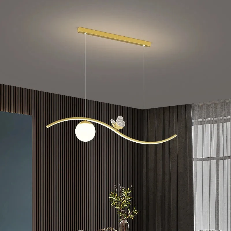 

Modern Led Pendant Light Minimalist Kitchen Fixture Black Gold Home Lamp Ceiling Chandelier For Dining Room Bar Office Rest Area