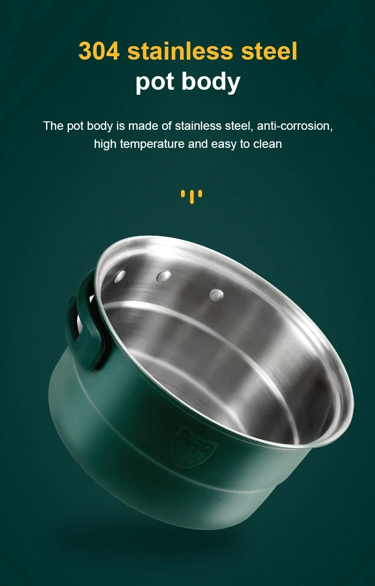 Description Picture 4 of item110V/220V Travel Rice Cooker Portable Split Frying Pan Electric Stew Soup Pot Boiler Cooking Skillet Mini Hotpot Food Steamer