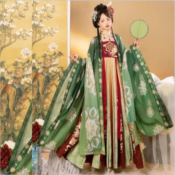 Abito Hanfu oversize 8XL Donna Costume cosplay di carnevale Hanfu tradizionale cinese antico Hanfu Abito verde e rosso Plus Size 6XL 1