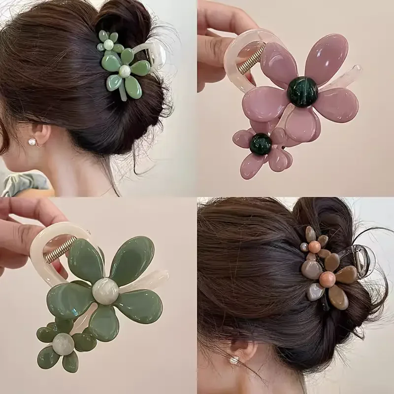 1 elegant floral hair clip for women - perfect for fixing half height hairstyles, decorating wigs, and fashionable hair clips 3