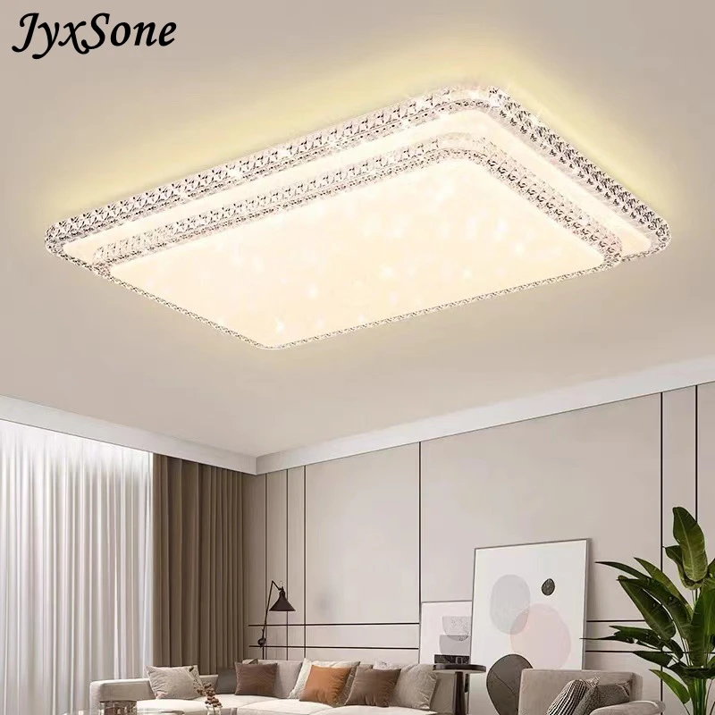 led ceiling lights Modern Crystal LED Ceiling Light Warm and Romantic Crystal Round Square Ceiling Light Living Room Bedroom Light Remote Control smart ceiling light