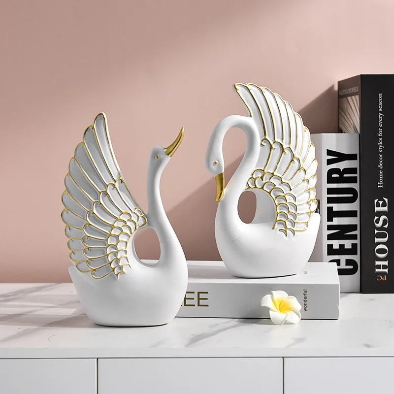 

Nordic Home Couple Swan Ornament Living Room Bedroom Entrance Decoration