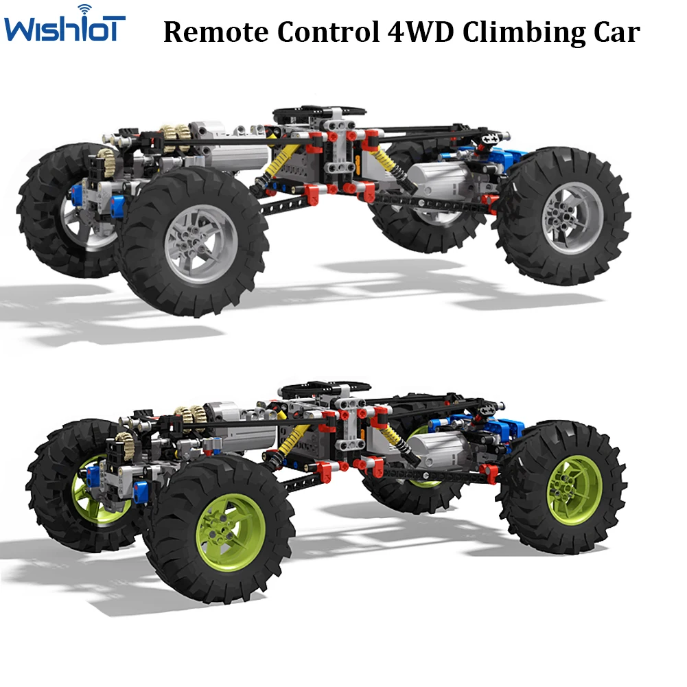 4WD Drive Climbing Car Off-Road Technical Car Set with Suspension Shocks XL Servo Motor 8CH APP Remote Control MOC PF 8882 8878 building blocks toy servo motor parts developer kit remote control power group