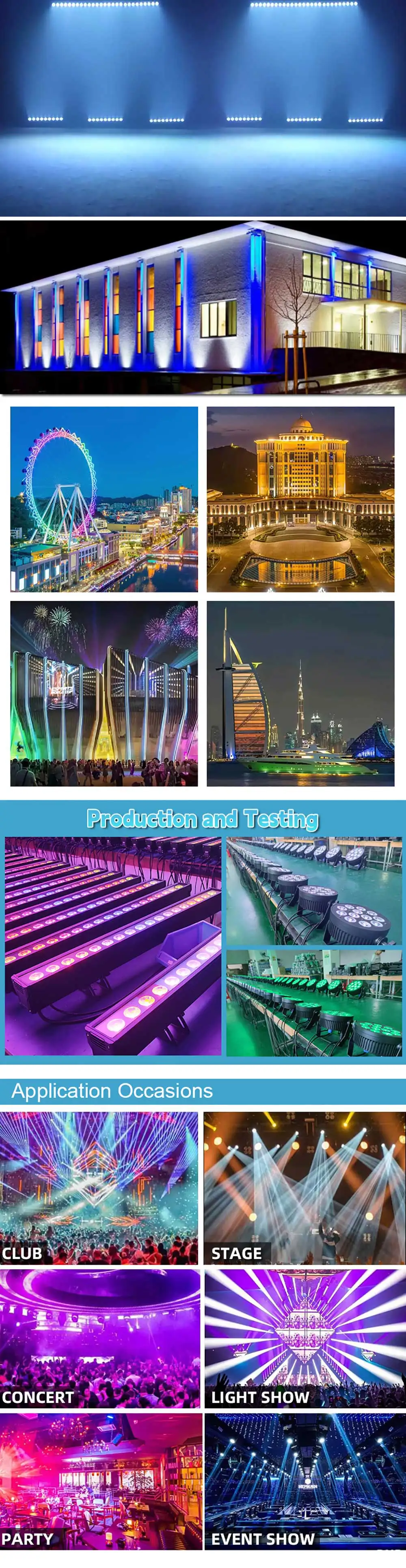 RGBW 9LED Wall Wash Light DMX512 Led Bar Laser Party Line Sound Control Spot Sta