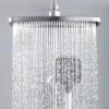 Square Grey Thermostatic Piano Shower System Hot Cold Bathroom Mixer Tap  Brass Bathtub Faucet Luxury Piano Digital Shower Set 6