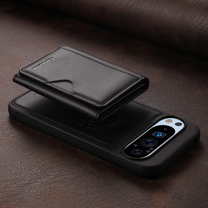 Magsafe Magnetic Leather Wallet Card Phone Case - Flip Purse Holder Cover