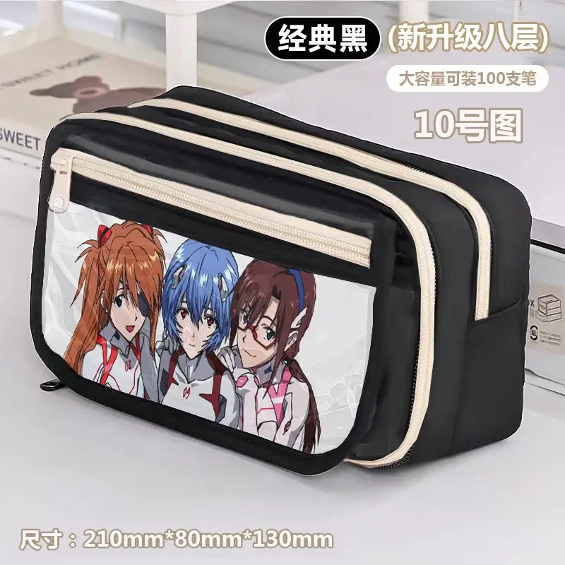 Evangelion Anime Pencil Case - Cute Cartoon Design with Large Capacity for School and Office Use