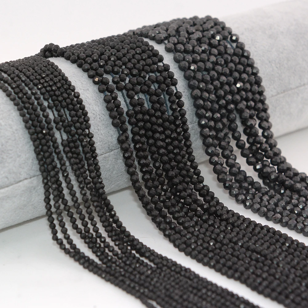 Natural Genuine Shungite Faceted Round Beads 2mm/3mm/4mm, Surface Not Bright ,For Jewelry Making Natural Gemstones DIY Necklace 5