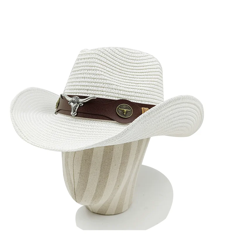 Cowboy Hat 2023 Summer Thin Straw Hat Men's Gentleman Women's Jazz Cowboy Hat Straw Hat Sun Hat Summer Sombrero