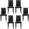 Modern PU Upholstered Dining Chairs Elegant Design Dining Room Chairs (Black Set of 6) dining chair  muebles  sillas de comedor 1