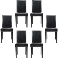 Modern PU Upholstered Dining Chairs Elegant Design Dining Room Chairs (Black Set of 6) dining chair  muebles  sillas de comedor 1