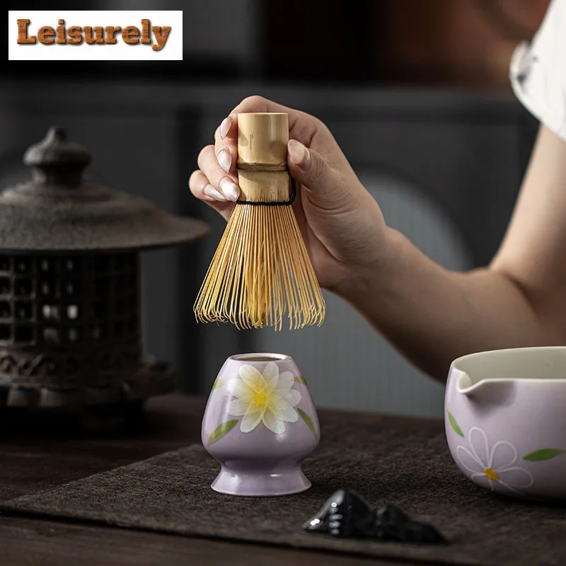 Hand-painted Small Daisy Tea Set Complete Set Whisk Grinder Brushes Japanese Matcha Set Kit Tea Maker Tea Ordering Tools Craft