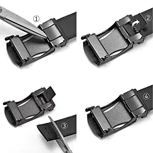 formal belt for men Mens Leather Ratchet Dress Belt with Automatic Sliding Buckle crocodile skin belt