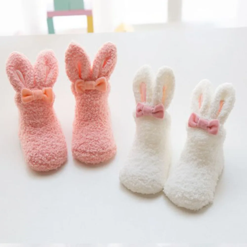 

Thickening Girls Socks Coral Velvet Warm Soft Cute Rabbit Infant Socks Breathable and Sweat Absorbing Soft and Skin Friendly